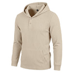 Herringbone Jacquard Textured Casual Mens Hoodie