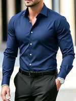 Mens Long-Sleeve Plus-Size Business Shirt