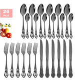 Stainless Steel Cutlery Spoon West Dinnerware Set Gold Plated