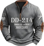 Digital-Print Christmas Cartoon Mens Crew-Neck Zip-Up FallWinter Sweatshirt