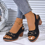 Fish-mouth Metal Chain High-heeled Sandals For Women