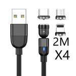 Magnetic Data Cable Threeinone 540-degree Rotation  Charging Cable Suitable