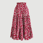 Printed Pocket-Patch Elastic-Waist Drawstring Skirt