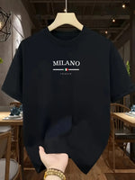 Crew-neck T-shirt Vintage Style Short Sleeves