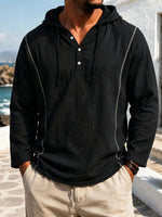 Mens Casual Stylish Loose-fitting Long-sleeve Hooded Sweatshirt