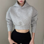 Chic Hooded Fleece-lined Thickened Long-sleeve Sweatshirt Womens Oversized Fit