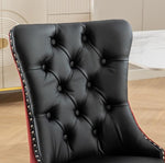 Furniture Collection, Modern High-End Tufted Solid Wood Contemporary PU & Velvet Upholstered Dining Chair-2 Piece Set