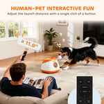 Automatic Dog Ball Launcher with 26-80 FT Distance, Automatic Ball Launcher for Medium and Large Dogs, Orange