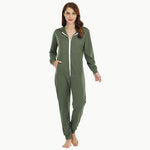 Womens Fashionable Hooded Jumpsuit Loungewear