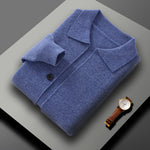 Pure Wool Knitted Cardigan With A Lapel And Buttons