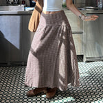 European And American Rustic-style Slim-fit Plaid Skirt