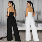Womens Sexy Strapless Backless Jumpsuit