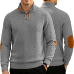 Mens Jacquard Crew-neck Long-sleeve Sweater
