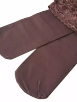 Lace Waistband With Goose Down Non-slip Slimming Tights
