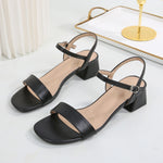 Plus-size Chunky-heel Strappy High-heeled Sandals
