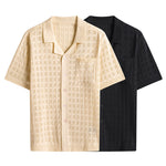 Mens New Short-sleeved Knitted Sweater