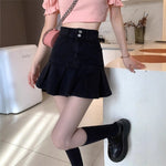 Retro High Waist Denim Skirt For Women