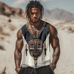 Men's Casual V-Neck Printed Sleeveless Vest