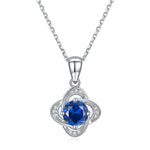 S925 Sterling Silver 4-Leaf Clover Pendant Necklace, 1ct D-VVS1 Moissanite & Lab-Grown Gems, Platinum Plated 2.4g With GRA Certificate Gift Box