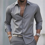 Men's Pigment Business Casual Long Sleeve Shirt