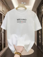 Crew-neck T-shirt Vintage Style Short Sleeves