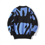 Color-blocked Irregular Wave-pattern Sweater For Men