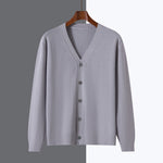 V-neck Knitted Cardigan Coat Men's Andy Velvet Long Sleeve