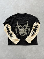 Niche, Versatile Faux Two-piece Loose-fitting Long-sleeve T-shirt