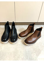 Men's Leather Platform High-top Leather Shoes Martin Boots