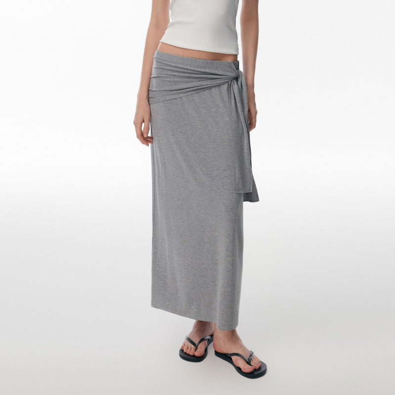 Fake Two-piece Strap-covered Slimming Skirt