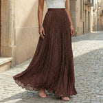 Retro Polka-dot Swing Dress Casual Holiday Long Skirt