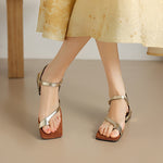 Low-heeled Open-toe Square-toe Breathable Beach Sandals