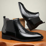 Business Casual Mid-top Retro Men's Pointed Versatile Martin Boots