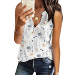 Summer Casual Floral Sleeveless Tank Printed Womens Top