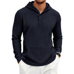 Herringbone Jacquard Textured Casual Mens Hoodie