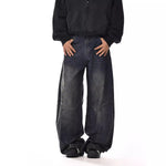 Mens American-Style Vintage Washed Bootcut Jeans