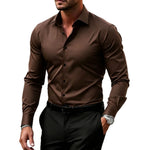 Mens Long-Sleeve Plus-Size Business Shirt