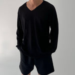 European And American Men's Lightweight Breathable Long-Sleeve Knit