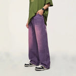 Purple Denim Jeans Stylish Long Pants For Both
