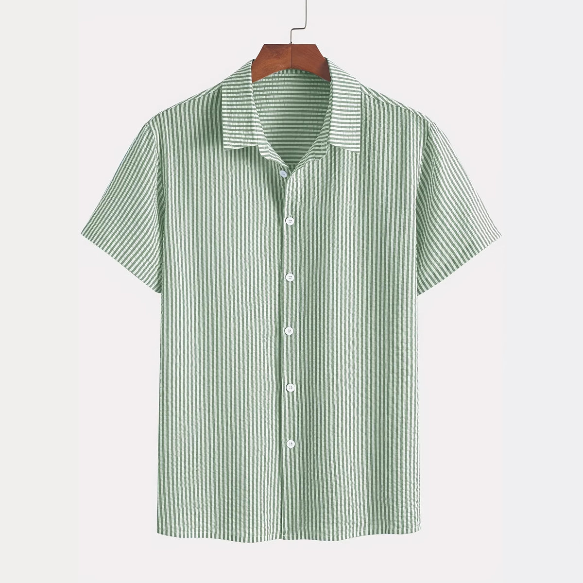 Mens American-Style Retro Plaid Short-Sleeve Shirt