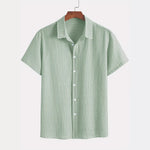 Mens American-Style Retro Plaid Short-Sleeve Shirt