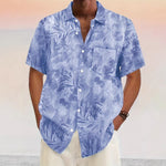 Mens Water Ripple 3D Printed Lapel Personalized Short Sleeve