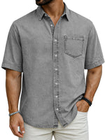 New Mens Short-sleeve Casual Shirt