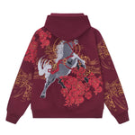 Heavy-embroidered Chinese-style Horse-year Embroidered Hooded Pullover