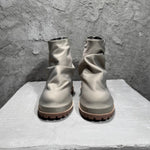 Zip Platform Men's High-top Pleated Leather Knight Boots