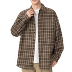 New Mens Long-sleeve Plaid Shirt