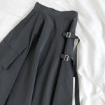 Irregular Black Utility Skirt For Women