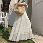 New Womens Tiered Ruffled Panel Midi Skirt