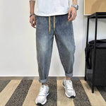 Men's Loose-fit Harem Jeans With Elastic Waist
