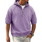 Sports Hoodie With A Half-zip And Hood
